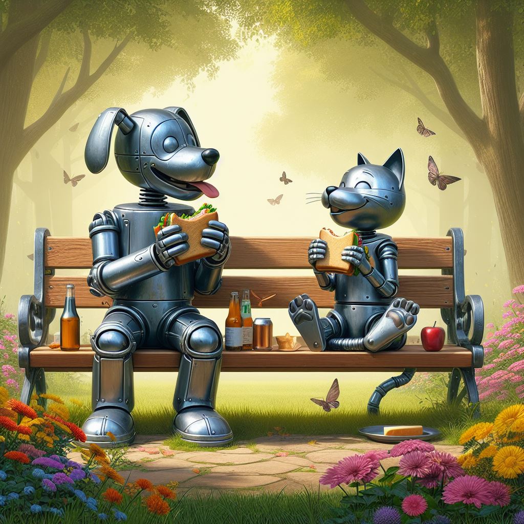 Perro y gato de metal Perro y gato de metal