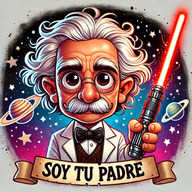 Yo soy tu padre Einstein como si estuviera en la guerra de las galaxias