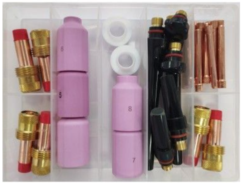 Caja con repuestos para soldadura TIG